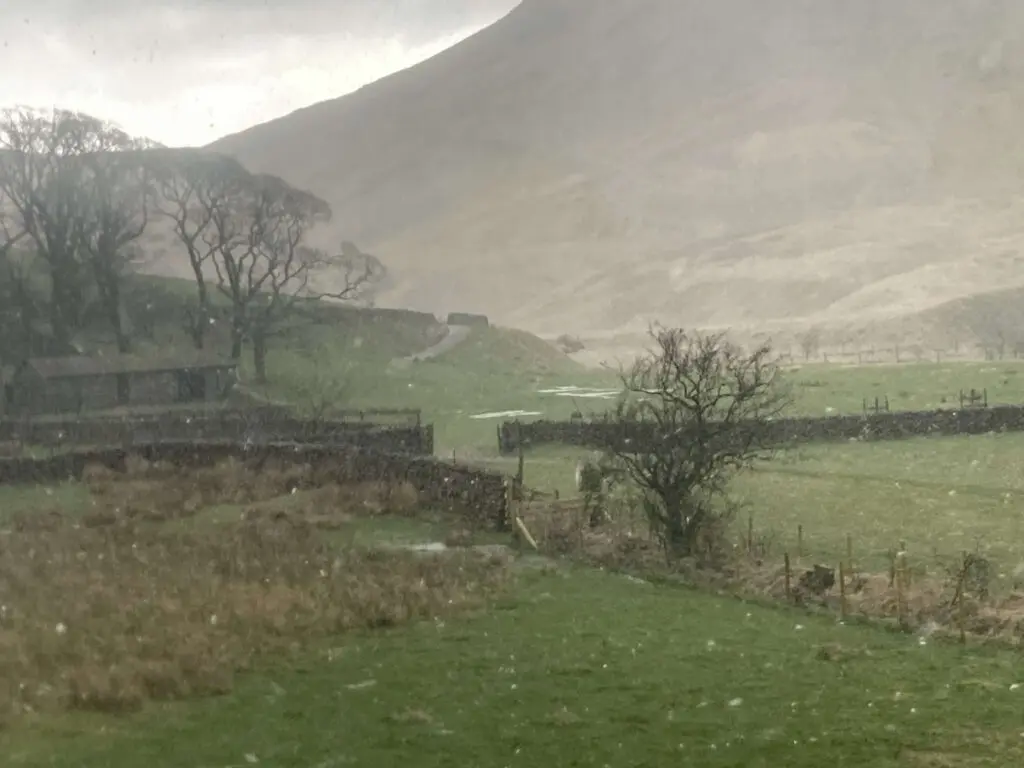 Wintery storm at High Borrowdale valley
