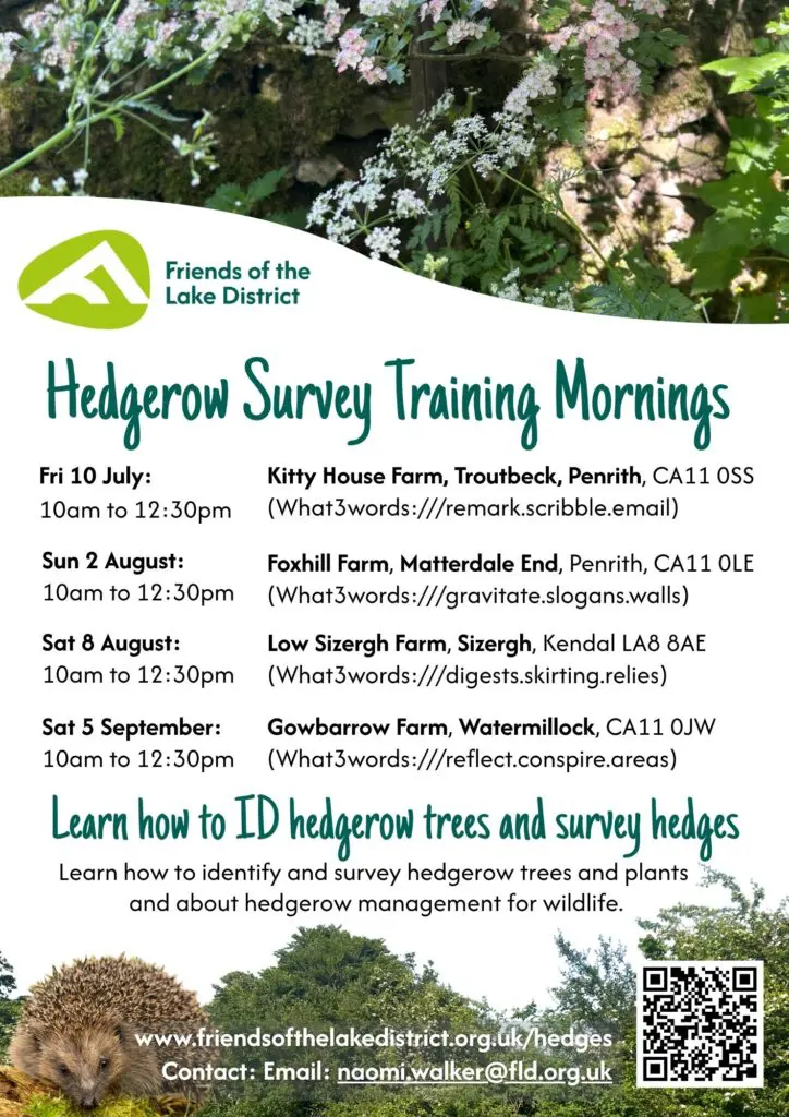 Poster for hedge survey training evens