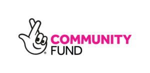 A logo for the National Lottery community fund