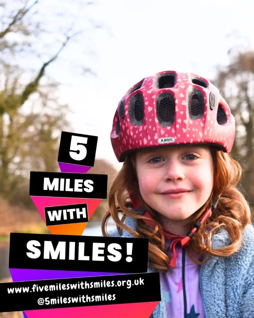 A girl with cycle helmet on smiling