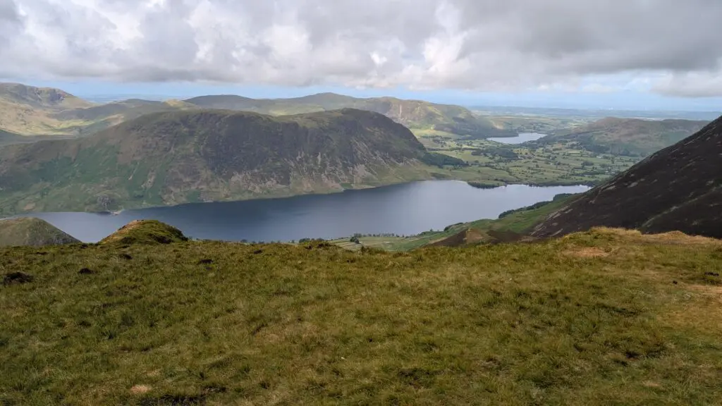 A beautiful view over lakes and mountains