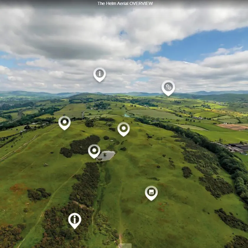 An aerial view over some land