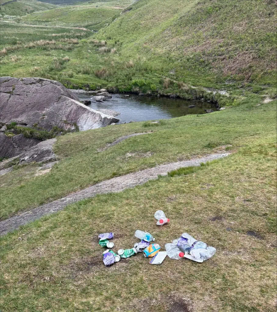 Cans at plastic bottles at Buckstones Jump beauty spot