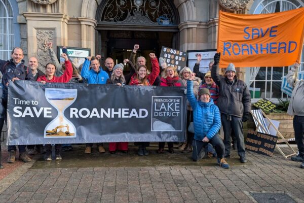 Roanhead campaigners celebrate result outside town hall