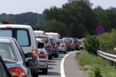 A queue of traffic